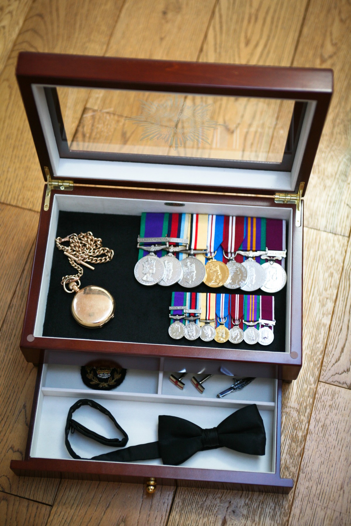 US Medal Presentation Case – Decoration Display Box – Made In USA – WWII Era Theme